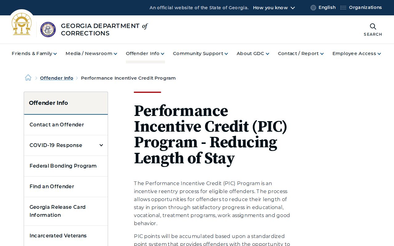 GDC credit information for a Lumpkin County projected release date